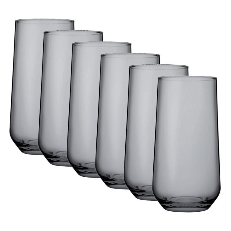 Shontal 15.8926ml Drinking Glass Set, Dark Grey