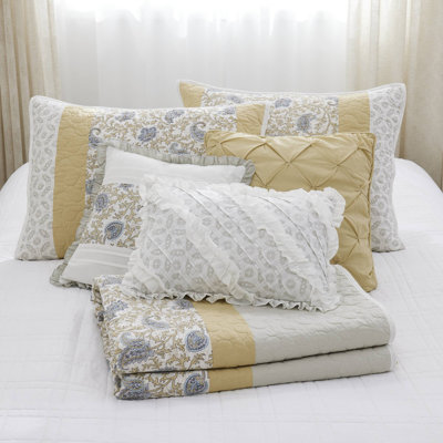 Reversible Cotton Percale Bedding Sets King, Farmhouse Bedroom Home