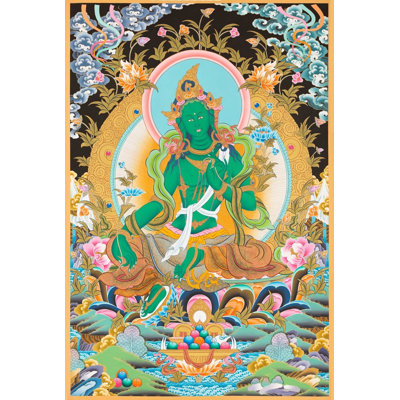 Vert Tara Thangka (Thangka sans brocart)