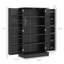 Armoire de rangement pour garde-manger autoportante avec 12 tablettes de porte, portes doubles, étagères à 5 niveaux, tablettes réglables, noir | Idée de cadeau-805906225