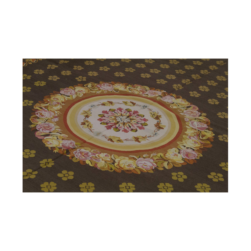Wool Oriental Area Rug in Brown