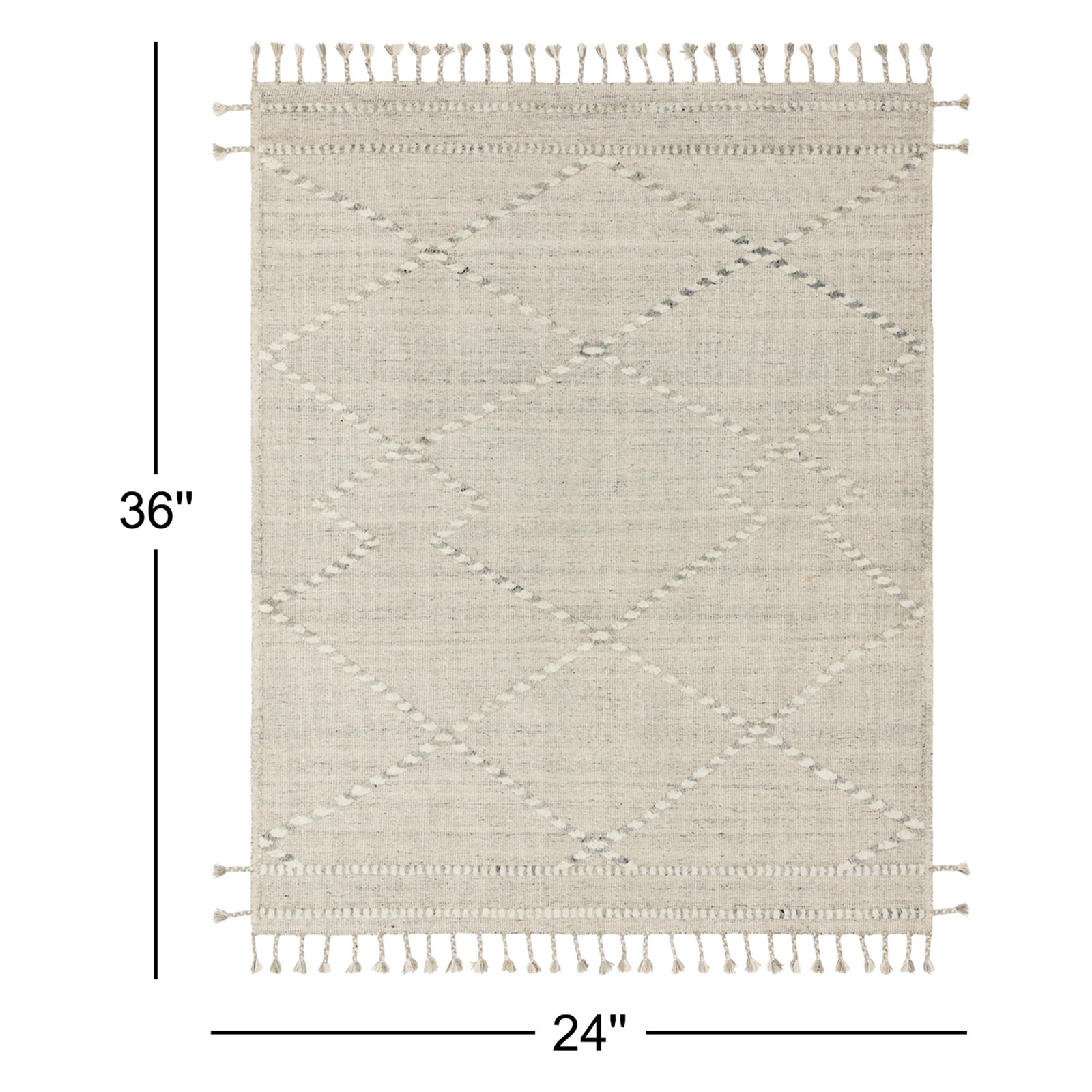 Hanna Ivory Hand-Knotted Wool Rug, Rectangle 2' x 3'
