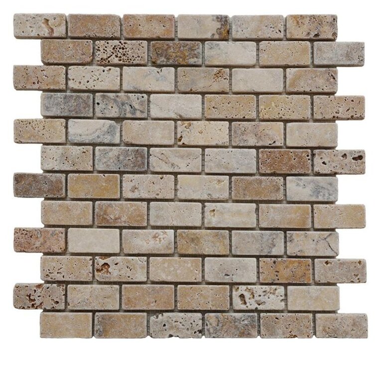 Tuscany Walnut 18 x 18 Natural Stone Brick Look Wall & Floor Tile