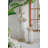 10X8.5X20.5" Antique White Magnesium Pedestal Stand With Ribbed Column Design And Gold Base-1788361789