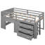 Lit mezzanine simple gris avec armoire et tablette durables - fabrication en bois massif sécuritaire-1710558210