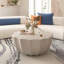 Table basse ronde rétro de 90 cm (35,4 pouces), durable et élégante pour une utilisation intérieure et extérieure, idéale pour la décoration intérieure.