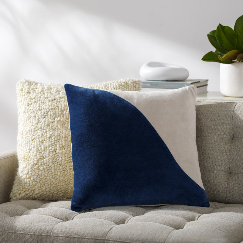 Coussin en coton Denny Edgar, H 18 po x l 18 po, Housse de coussin seulement - sans coussin, Sauge