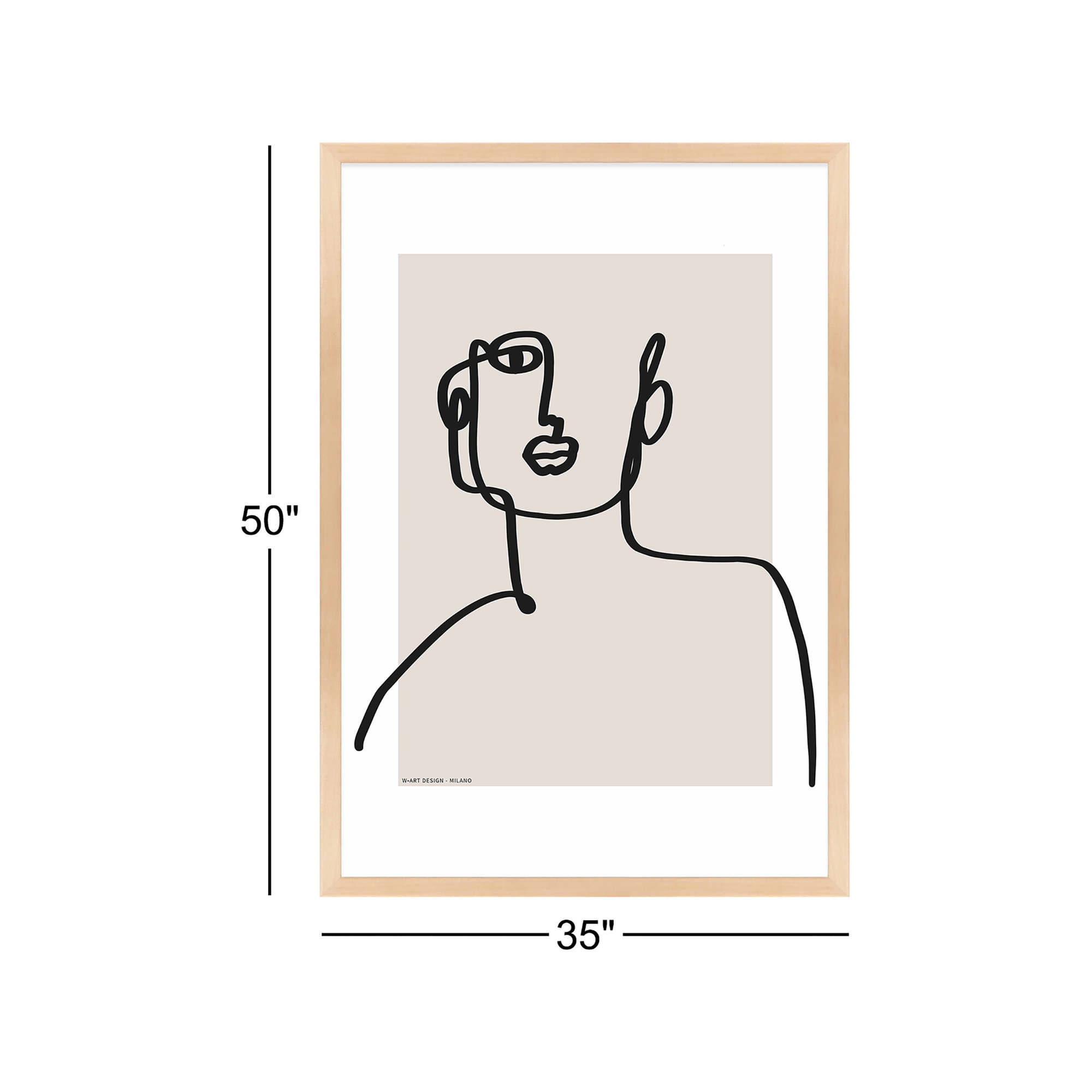 Figure And Form 2 by Romina Gadler, Maple Framed Paper, 50" H x 35" W x 1.25" D