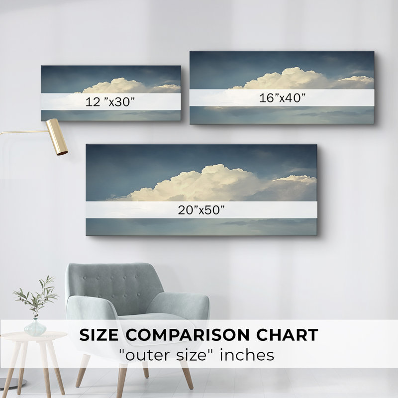 Série paysage - XCII - Toile tendue avec châssis - Prêt à accrocher, H 16 po x l 40 po
