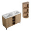 Meuble-lavabo autoportant 48 po avec double lavabo et support de rangement, portes à fermeture douce, armoire de rangement 00612IMO-07148IMOX (KD-Packing)