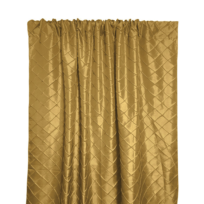 Panneau de rideau simple semi-diaphane avec passe-tringle Gulshara, Or, L 54 po x L 72 po