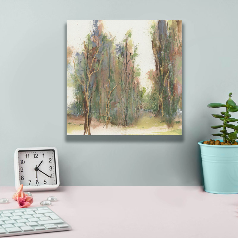 «Gilded Path 1» par Chris Paschke, art mural sur toile, H 12 po x l 12 po x P 0,75 po