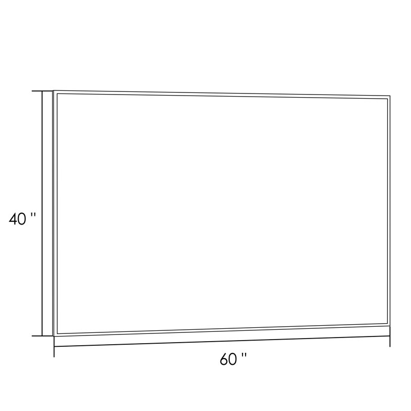 Miroir d'appoint Lesamuel, Rectangulaire, 40 po x 60 po, Doré