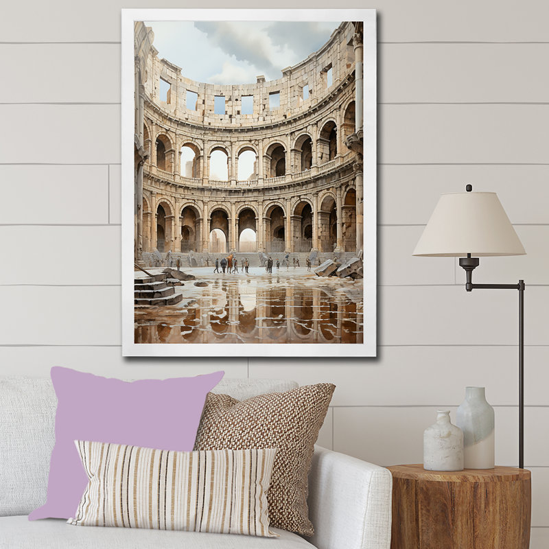 «Italian Colosseum Memory II», reproduction sur toile, Cadre photo blanc, H 44 po x l 34 po x P 1,5 po