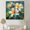 «White Plumeria Symphony Magic - Large Plumeria», art mural