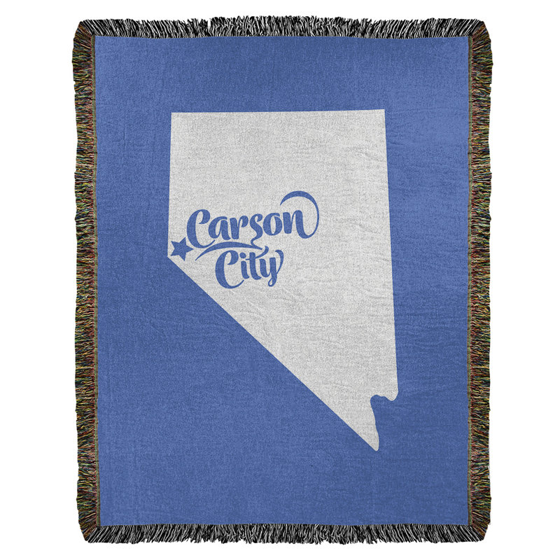 Jeté en coton tissé carson city nevada, l 60 po x L 80 po, Bleu