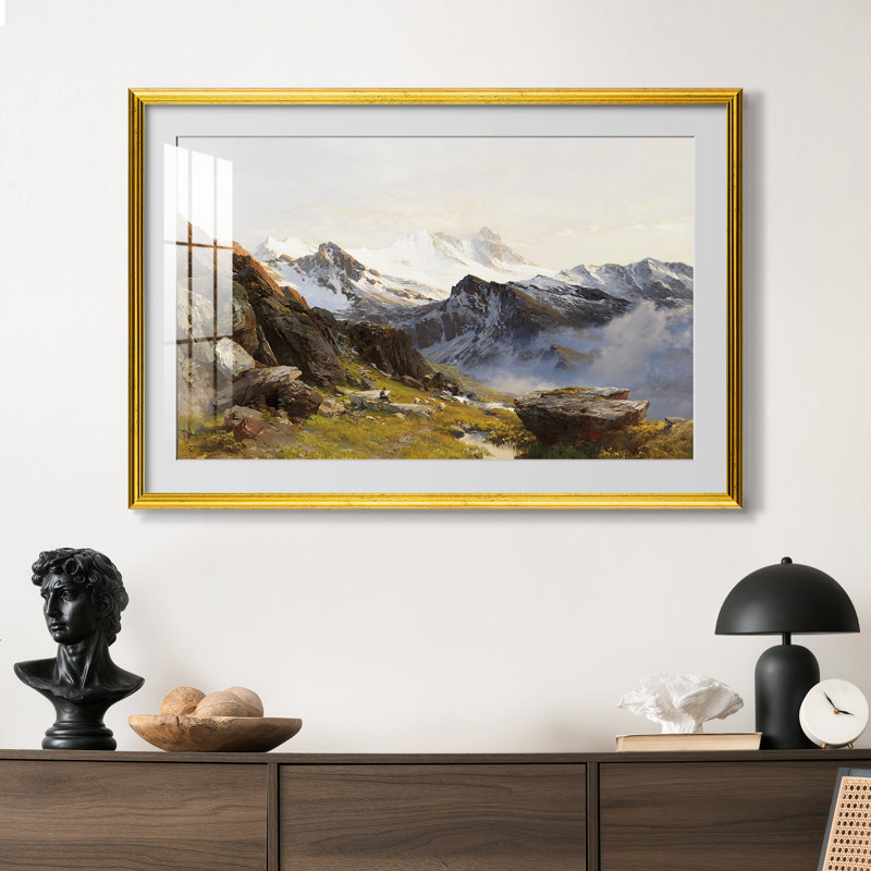 Le Großglockner vu du refuge Prager, 1890 - Edward Theodore Compton - Estampe encadrée sur mesure