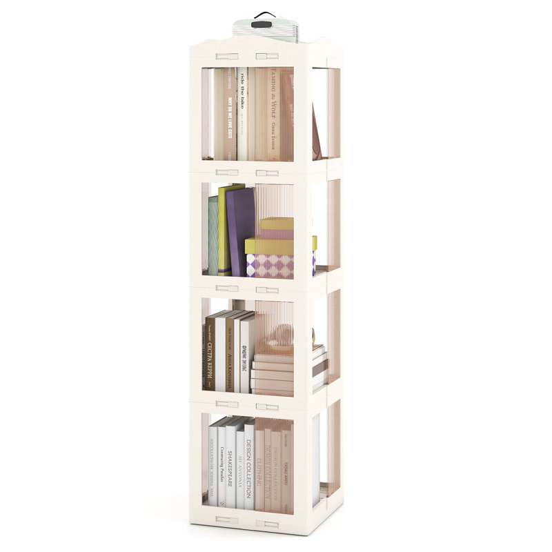 36cm W Plastic Book Cart Bookcase, (4 Shelves) 141cm. H x 36cm. W x 36cm. D