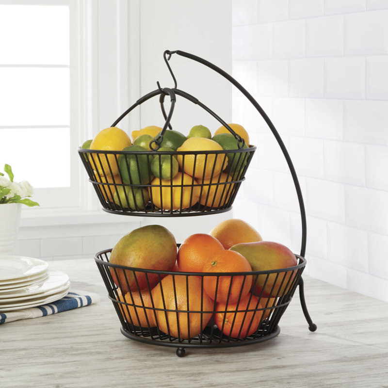 Panier à 2 niveaux avec support à banane Gourmet Basics Tully