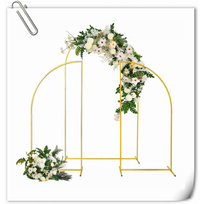Ensemble de 3 arches de mariage en métal en forme d'arche en métal, support pour arche de jardin