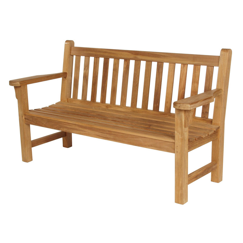 London Outdoor Teak Bench, 35" H x 63" W x 25" D