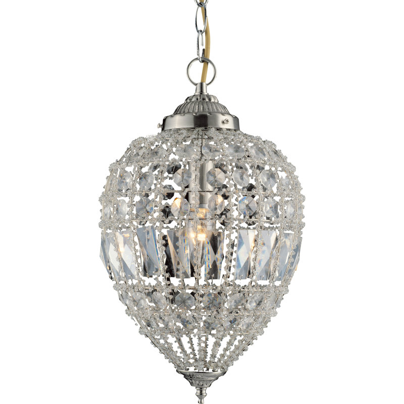 1 - Light Brass Crystal Pendant