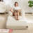 2 In 1 Convertible Beige Faux Fur Bean Bag Sofa Chair-519206343