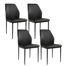 Cotton 35''Modern Faux Leather Dining Chairs with Stable Steel Legs, Upholstered Solid Back Side Chair (Set of 4)