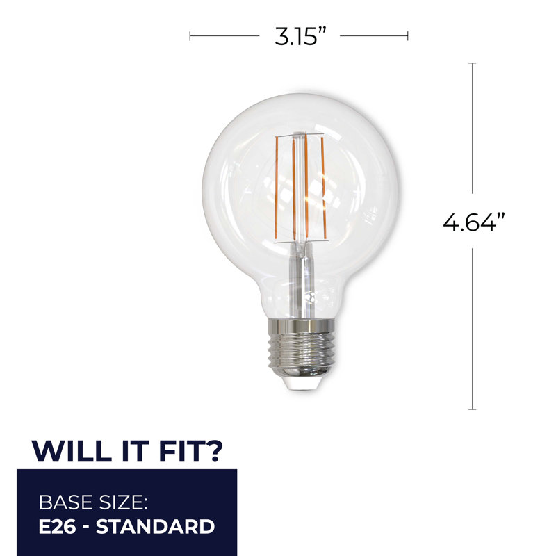 8,5 watts (60 watts équivalent), led g25, ampoule à intensité réglable, (3000k) e26/moyen (standard) base