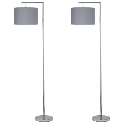 Hameedah 161.8 H cm Chrome Task Floor Lamp Set
