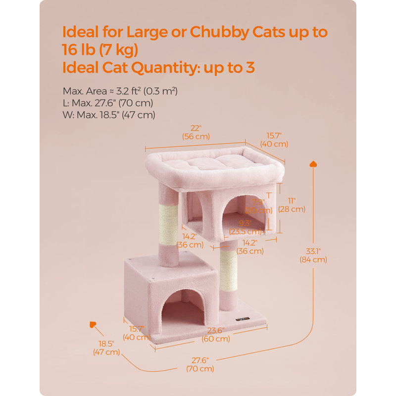 84cm H Cat Tree, Pink
