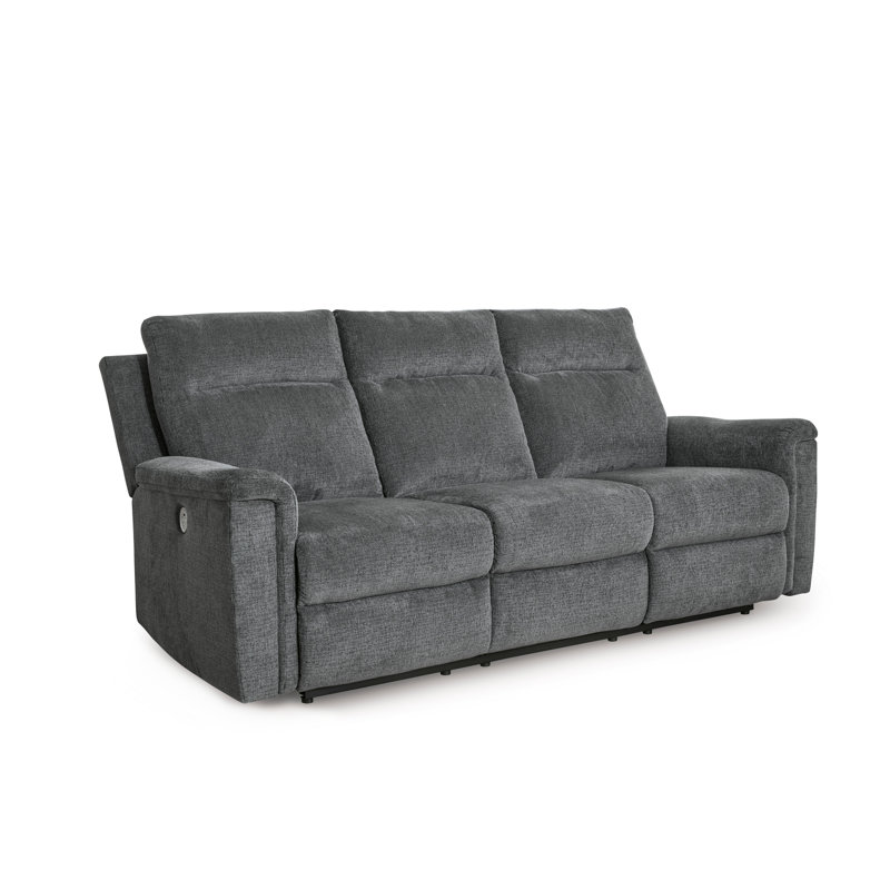 Doux Styles Power Reclining Sofa, Dark Gray