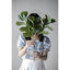 Art Inspired Home Decor - 5 pièces avec plante artificielle, vase, plateaux, tabouret, table d'appoint 5 table de mélange, plante