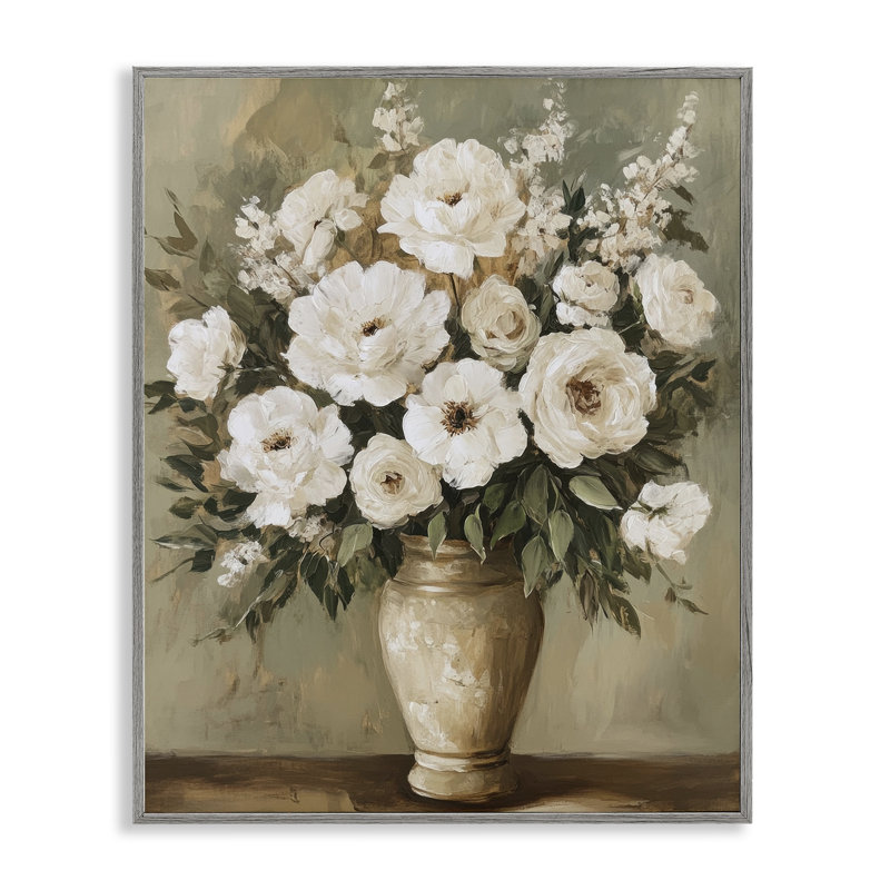 Giclée encadrée de fleurs antiques, par Petal Prints Design, Estampe numérique Farmhouse, H 14 po x l 11 po