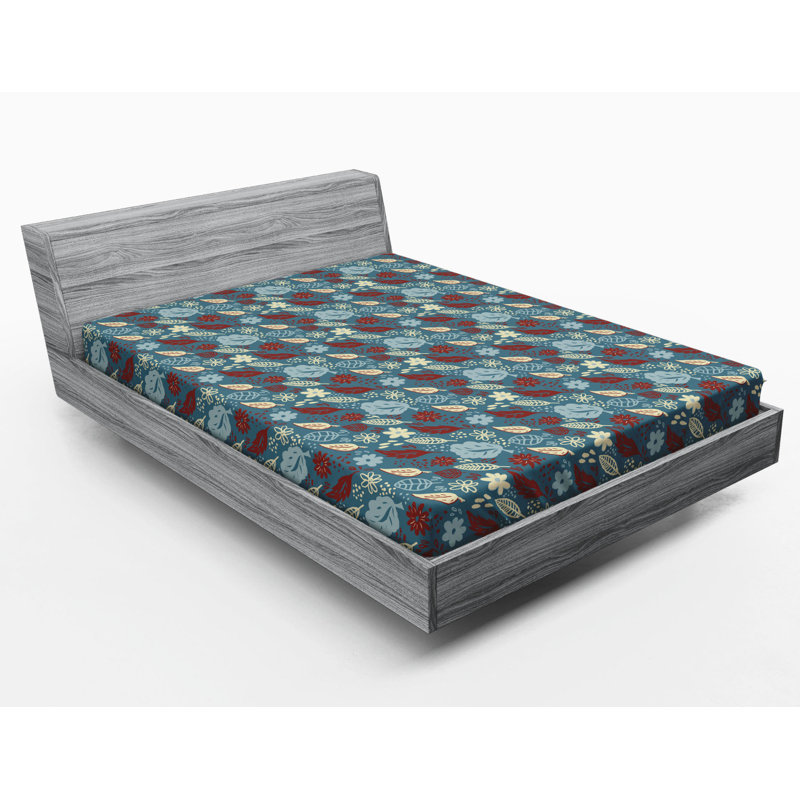 Microfiber Floral Fitted Sheet, Full Fitted Sheet