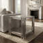 Belini End Table Stone & Stainless Steel