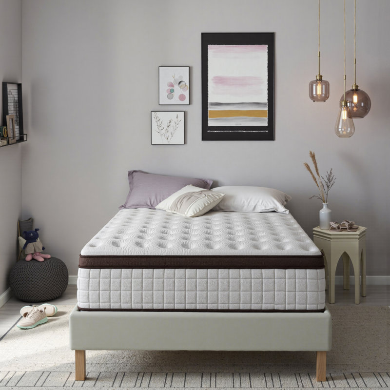 Medium Bamboo Cooling Memory Gel Foam Mattress With Charcoal, King, 14"