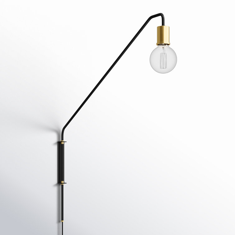 Vigo Single Light Steel Dimmable Plug-in Swing Arm Sconce