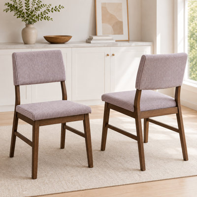Chaises de salle à manger en velours côtelé avec dossiers rembourrés, chaises d'appoint rembourrées