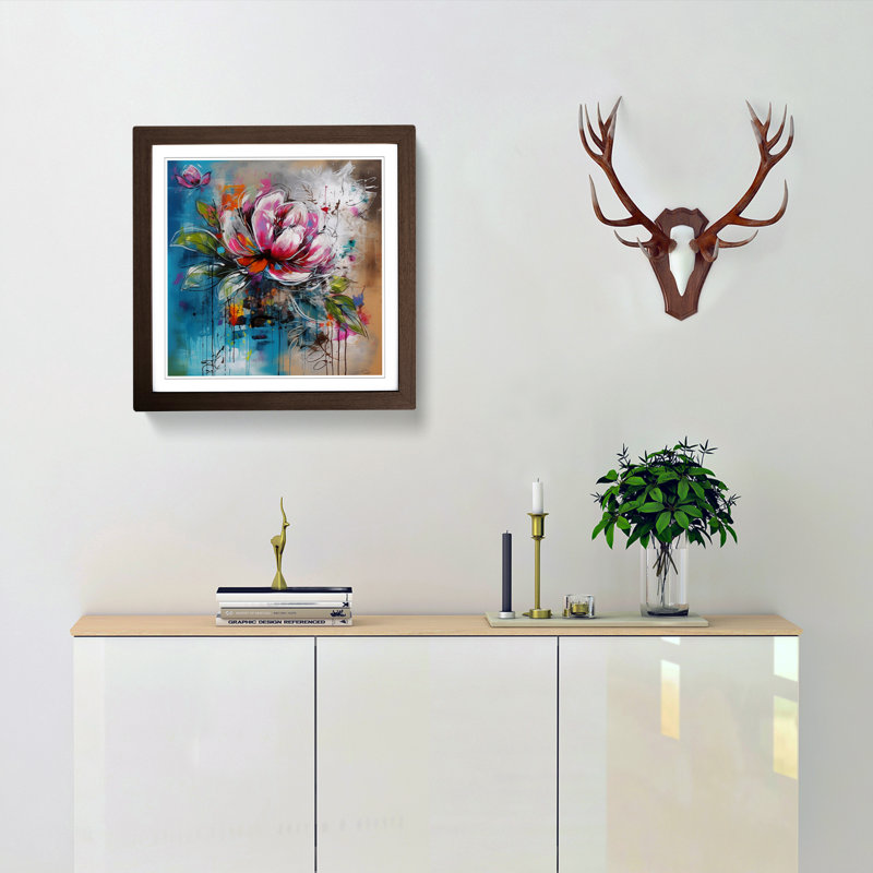 Single Picture Frame Print on Wood, Walnut