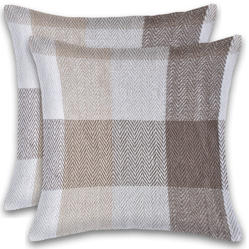  Square Cotton Pillow Cover & Insert, Stone
