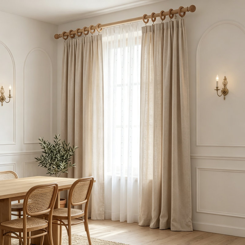 Natural Wood Curtain Rings