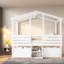 Lit mezzanine avec rangement, lit simple en bois aggloméré pour chambre d'enfant