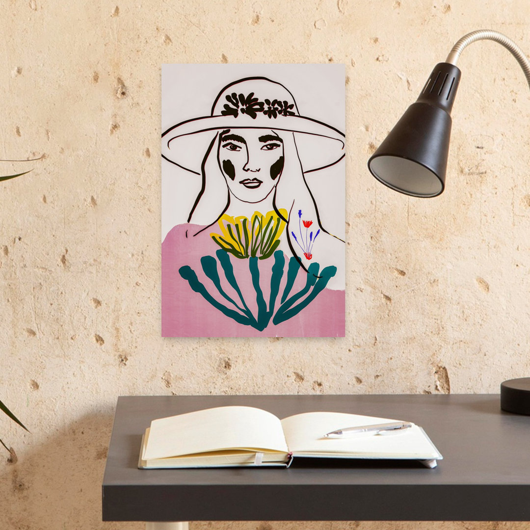 Colorful Floral Portrait Abstract Colorful Contemporary Flower Portrait Wall Art Print