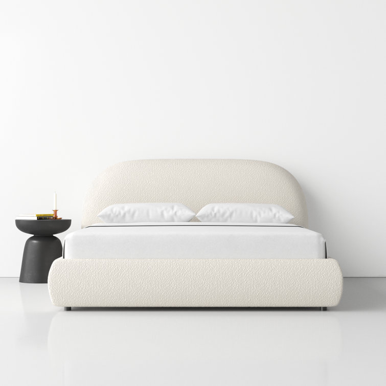 Sadarius Upholstered Fabric Bed with Rounded Headboard