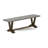 3 Piece Kitchen Table Set - 1 Dining Room Table and 2 Dining Bench - Reliable and Sturdy Constructed - Cement Table top and Distressed Jacobean Finish-1276034564-1276034584-1276034590