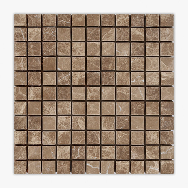 Emperador Light Polished 1x1 Square Marble Mosaic