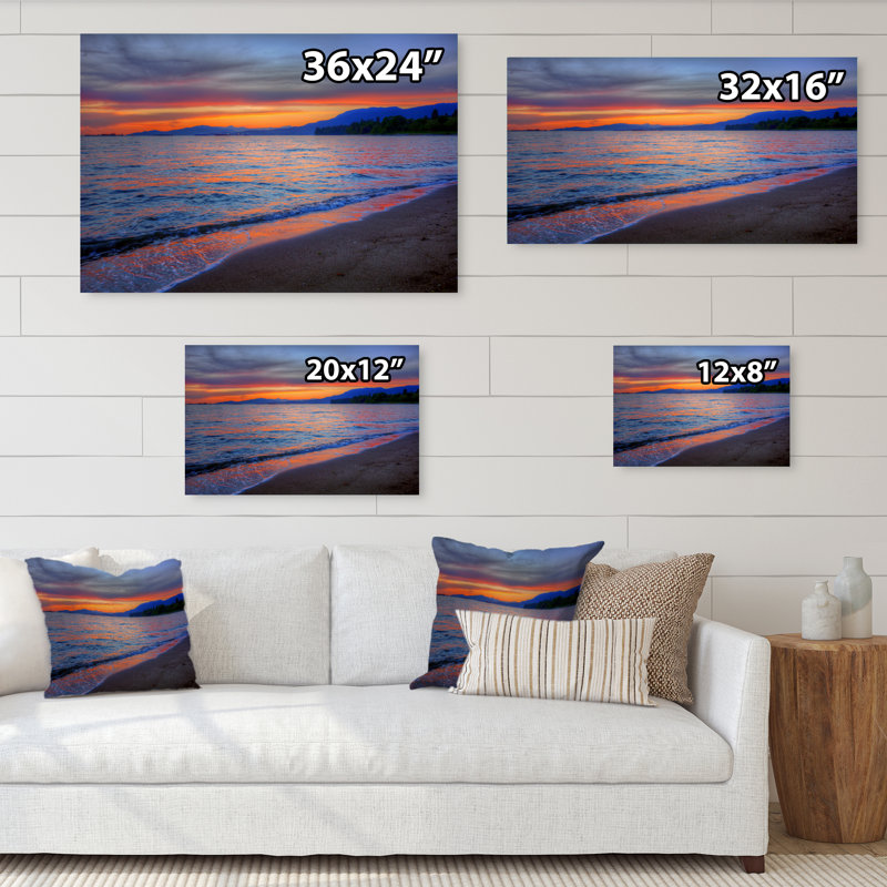 «Rolling Waves And The Sun», reproduction d'art sur toile nautique et côtière, H 8 po x l 12 po x P 1 po, Toile tendue