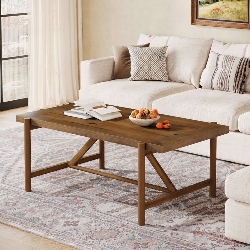 47.24" Solid Wood Rectangular Coffee Table