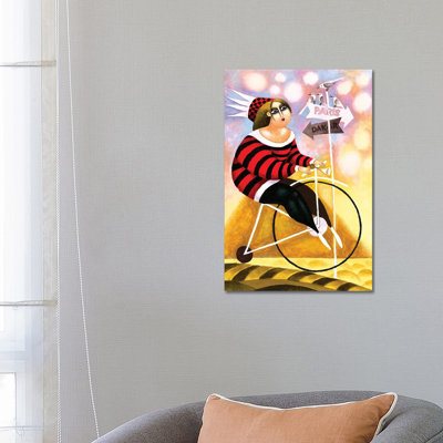Cyclist - Wrapped Canvas Painting